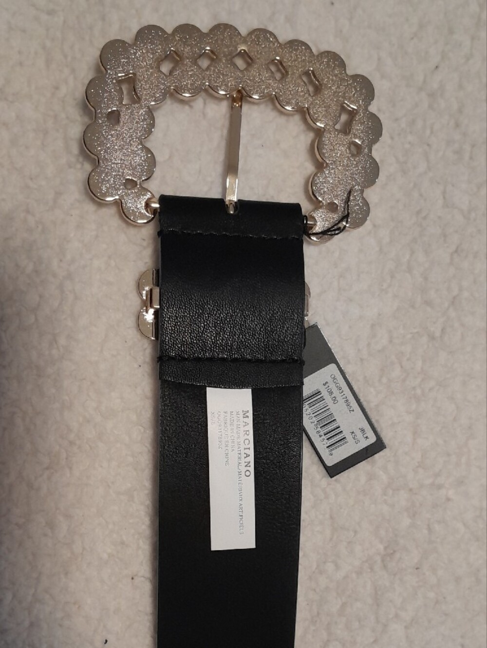 Marciano Black Pearl Buckle Women's Belt - Picture 3 of 3
